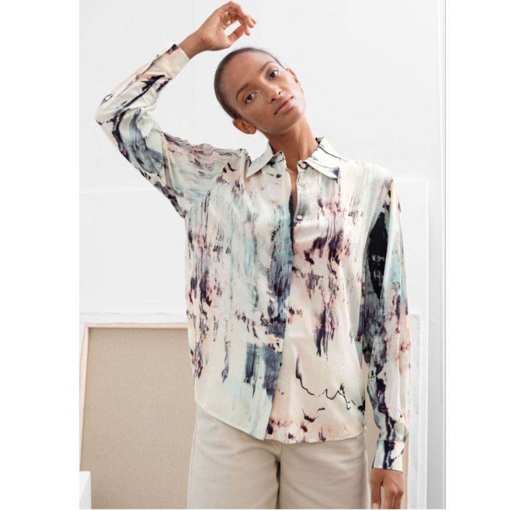 NWT & Other Stories Watercolour Button Up Shirt